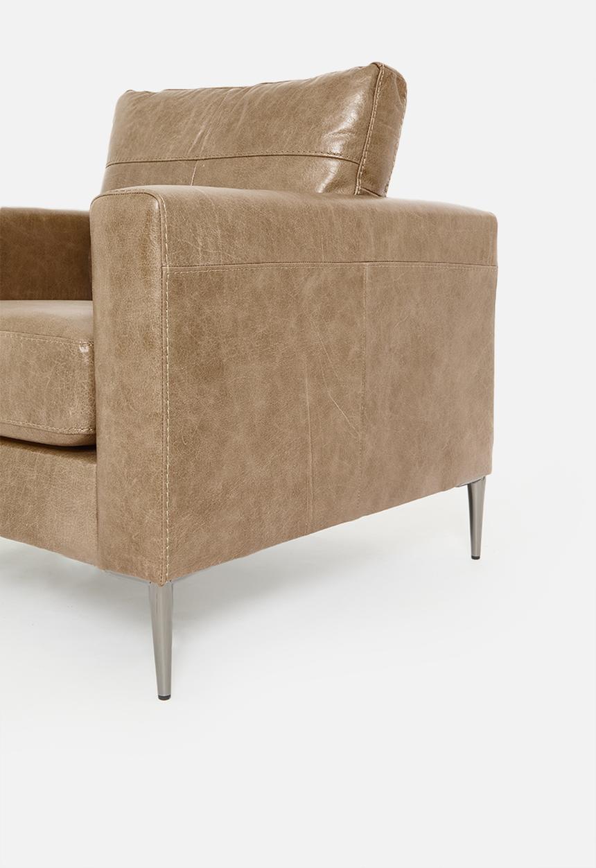 Sixth Floor - Terra armchair genuine leather - hazelnut