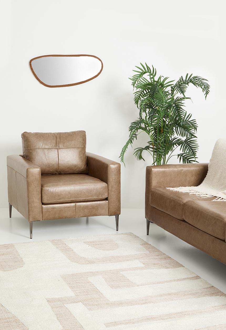 Sixth Floor - Terra armchair genuine leather - hazelnut