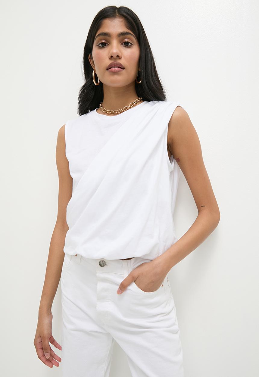 Superbalist - Draped muscle tee  - white