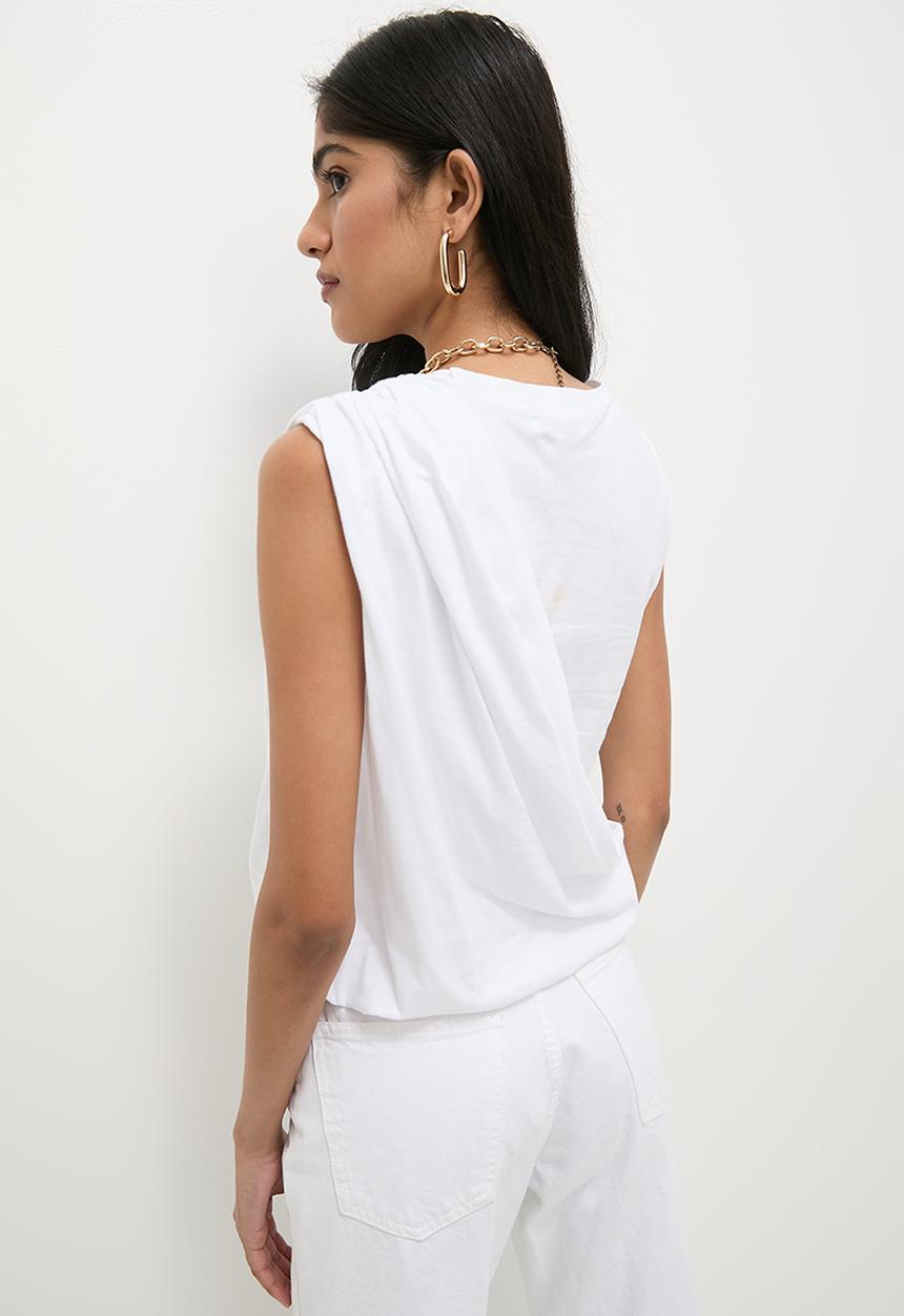 Superbalist - Draped muscle tee  - white