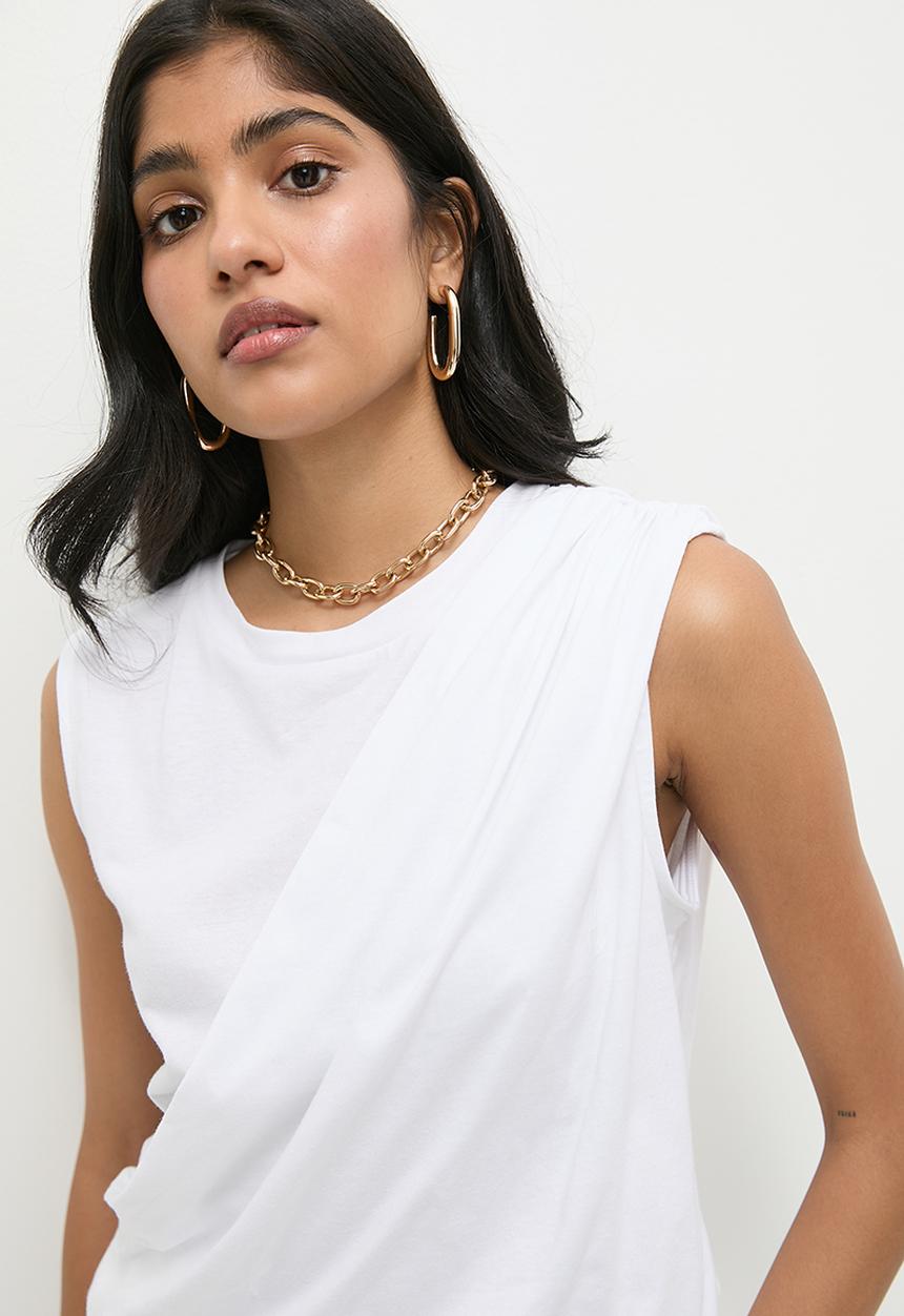 Superbalist - Draped muscle tee  - white