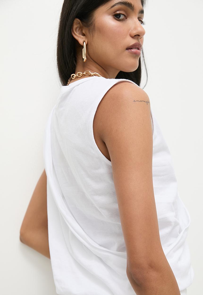 Superbalist - Draped muscle tee  - white