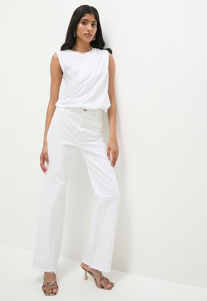 Superbalist - Draped muscle tee  - white