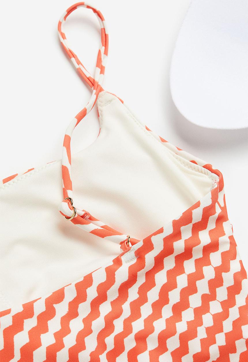 H&M - Padded-cup swimsuit - red/patterned