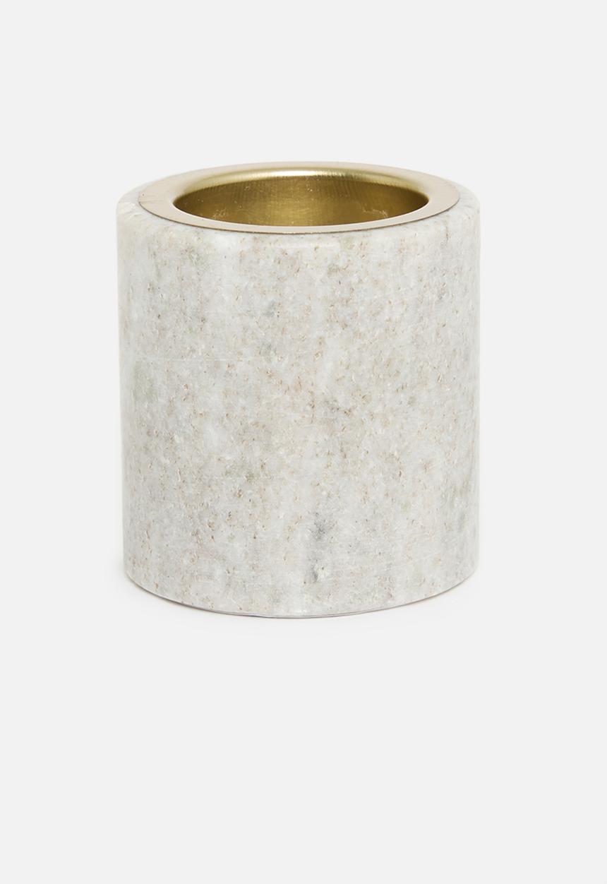 H&S - Marble tealight candle holder - sand