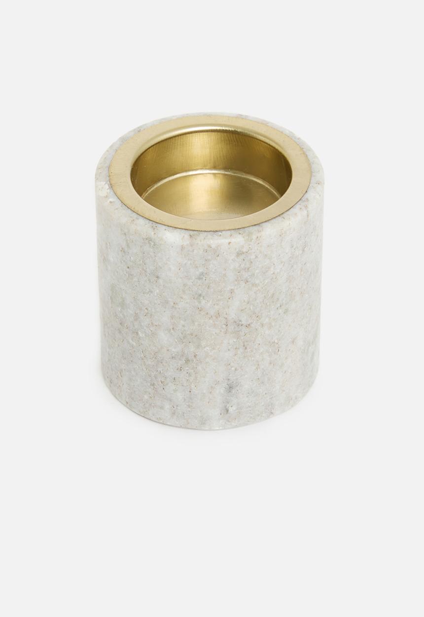 H&S - Marble tealight candle holder - sand