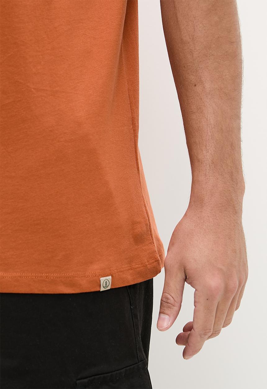 Lark & Crosse - Regular fit emb/hd print logo graphic tees - rust 