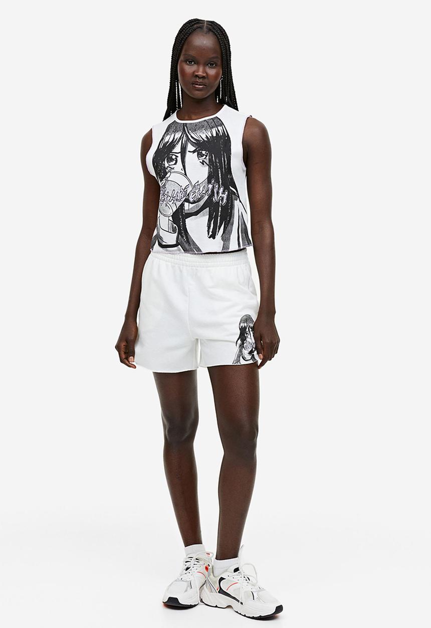 H&M - Printed vest top - white/billie eilish
