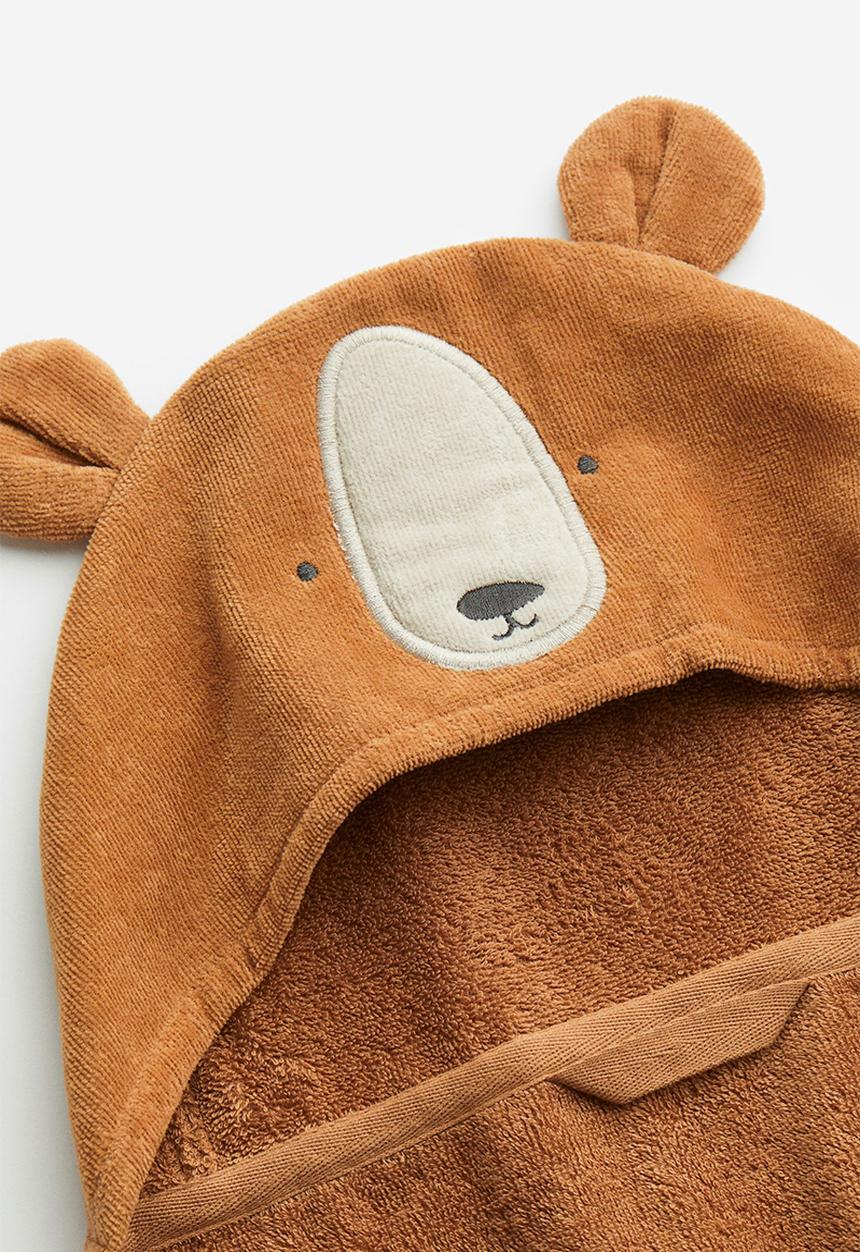 H&M - Hooded bath towel - dark beige/bear