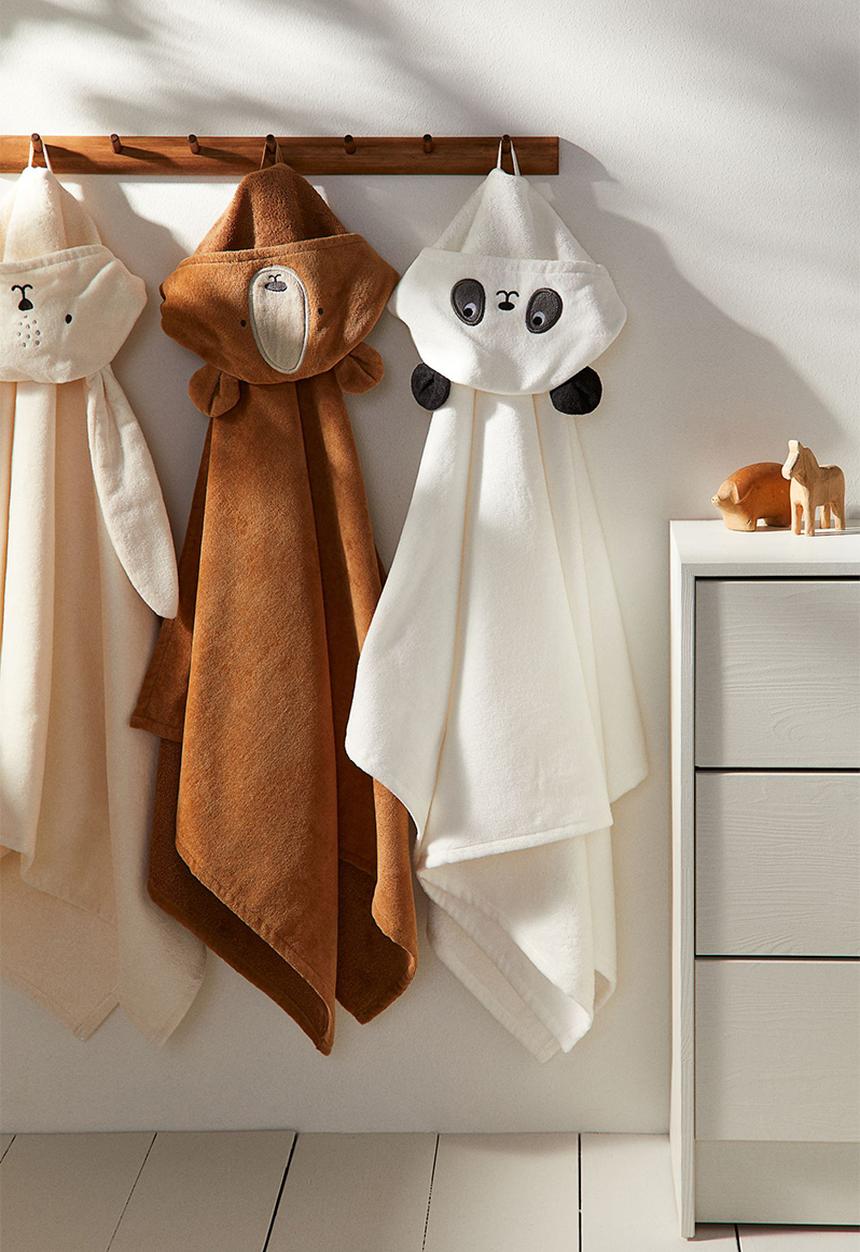 H&M - Hooded bath towel - dark beige/bear