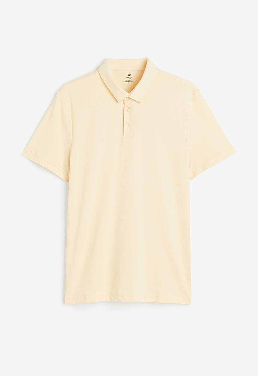 H&M - Coolmax® slim fit polo shirt - light yellow