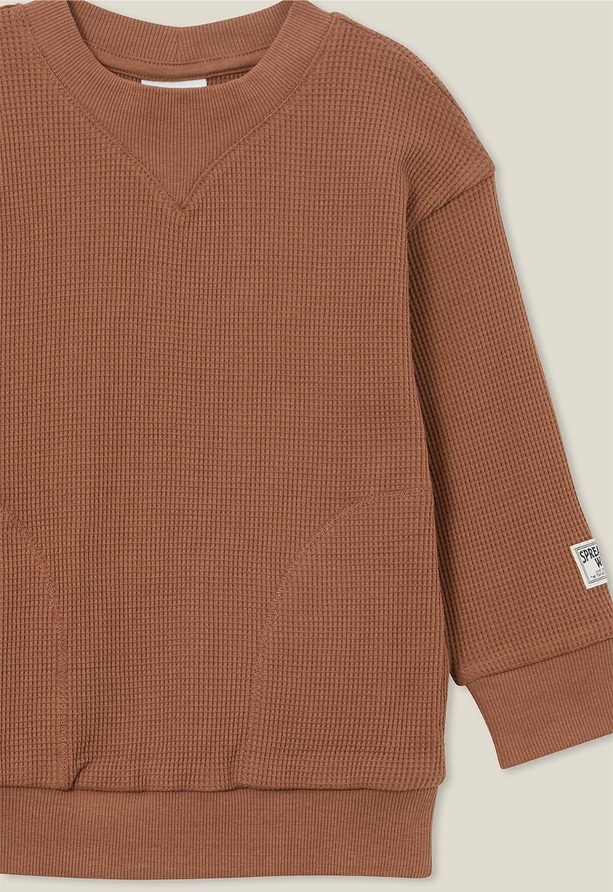 Cotton On - Long sleeve waffle pullover - coco jumbo
