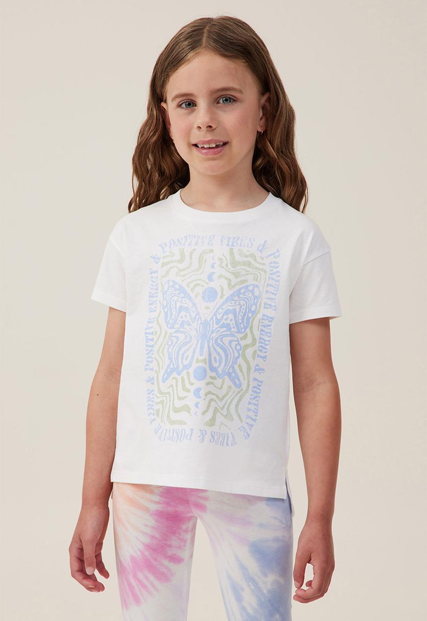 Cotton On - Poppy short sleeve print tee - vanilla/positive energy