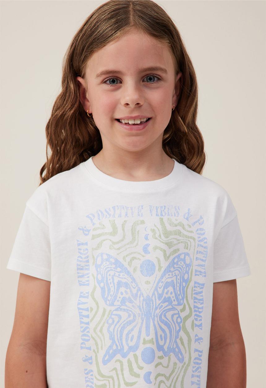Cotton On - Poppy short sleeve print tee - vanilla/positive energy