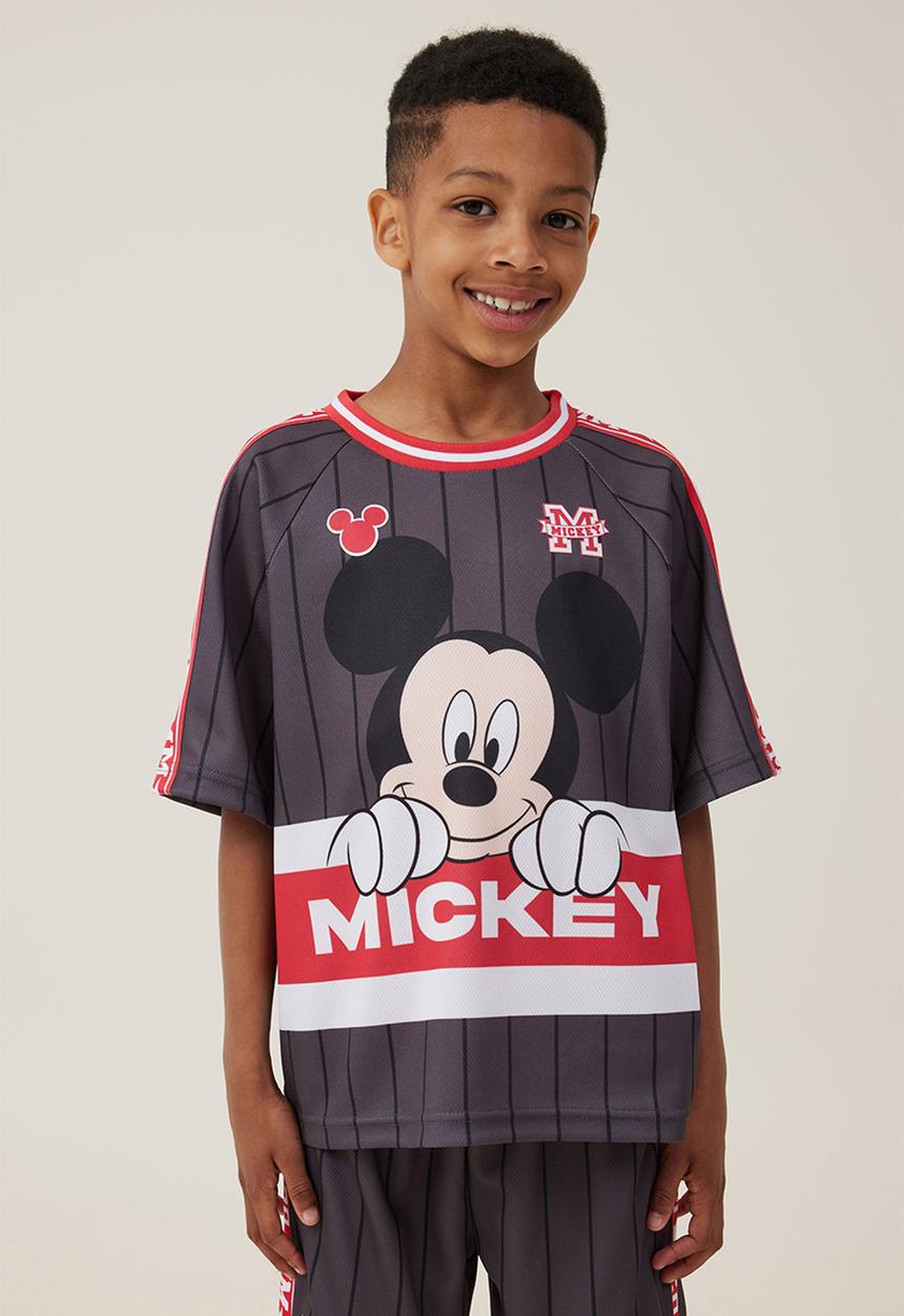 Cotton On - License soccer jersey - lcn dis rabbit grey stripe 10/mickey smile