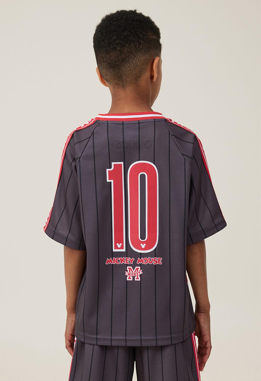 Cotton On - License soccer jersey - lcn dis rabbit grey stripe 10/mickey smile
