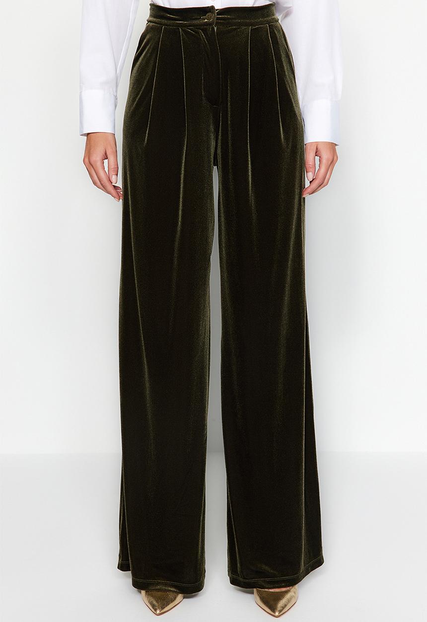 Trendyol - Corduroy trousers - khaki