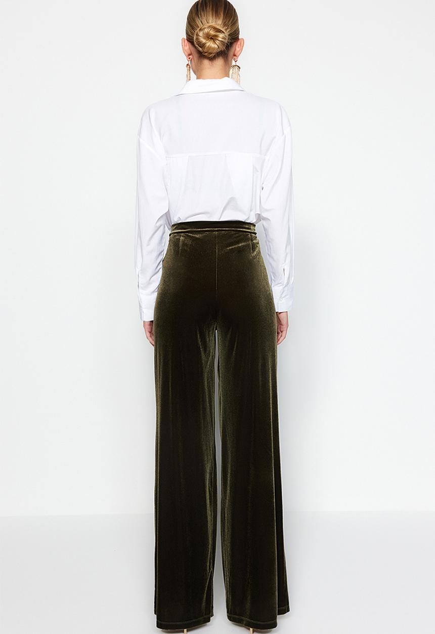 Trendyol - Corduroy trousers - khaki