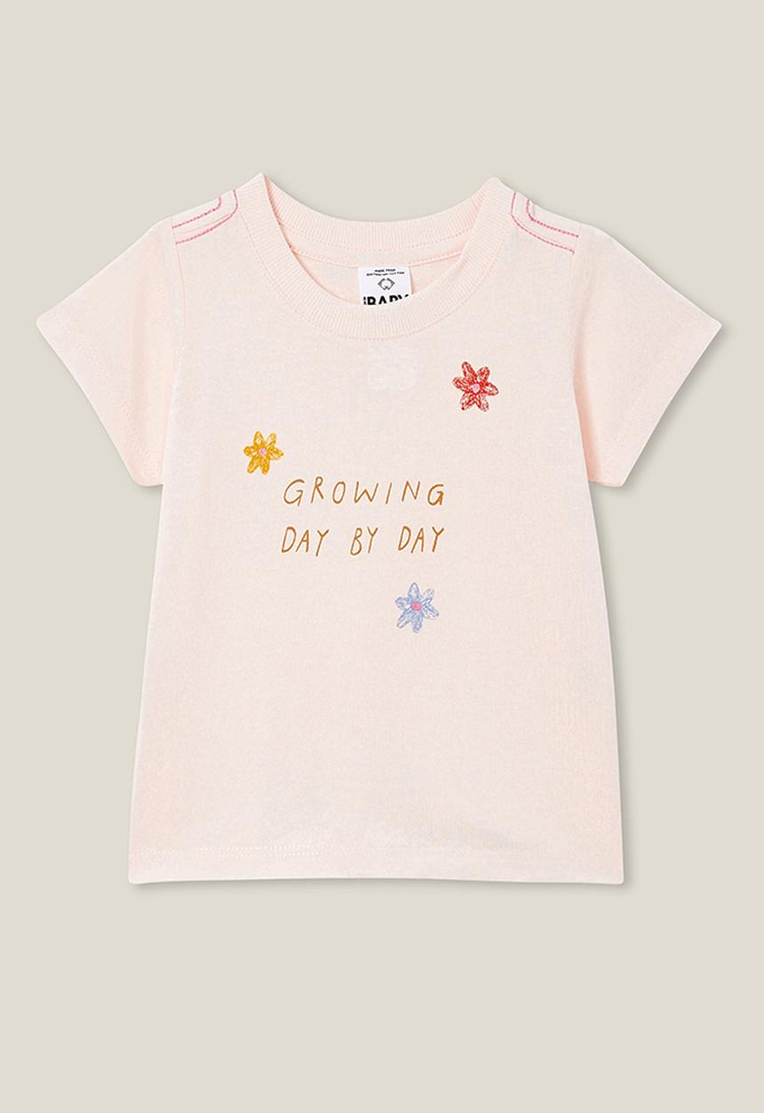 Cotton On - Jamie short sleeve tee - crystal pink/growing day by day