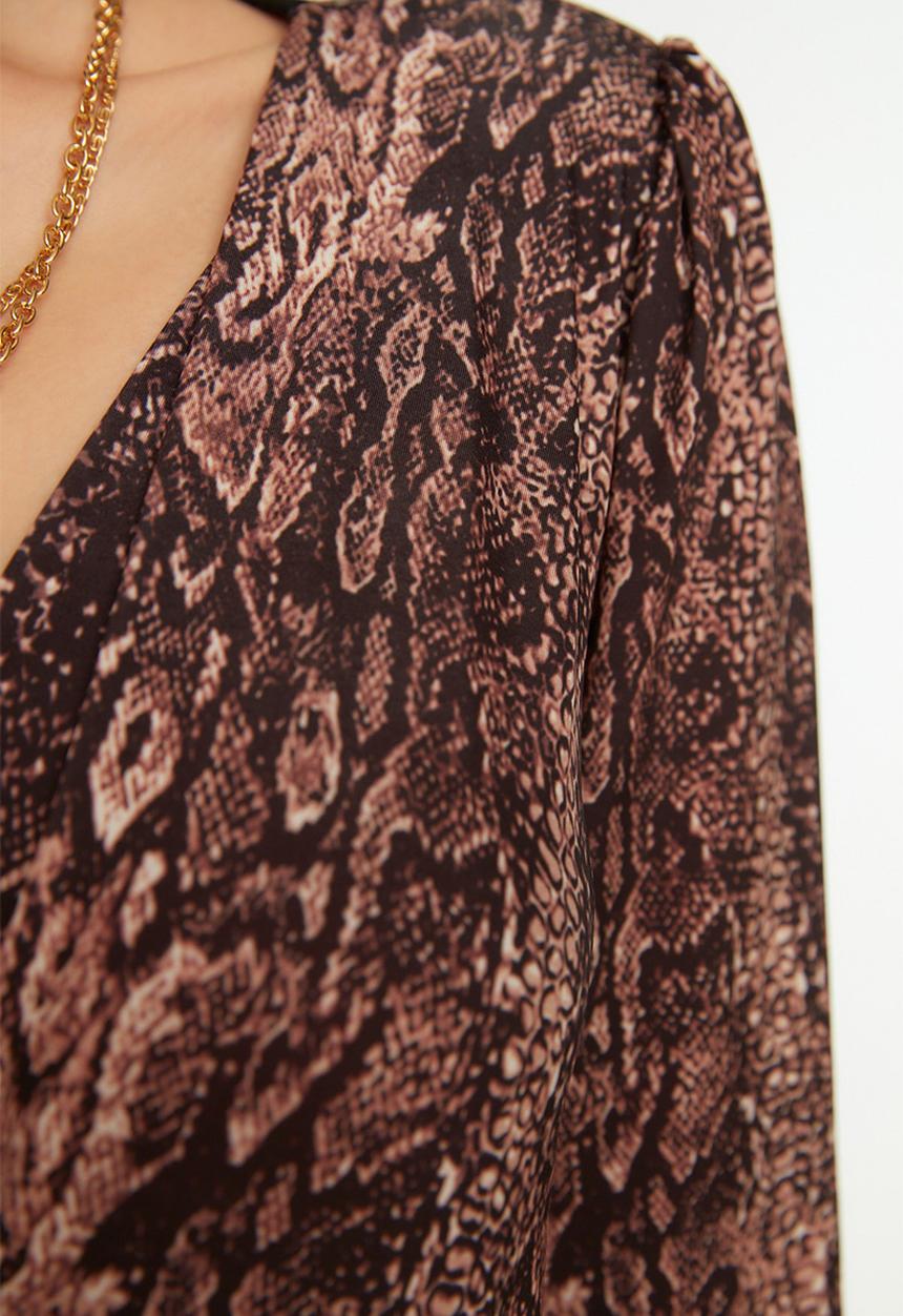 Trendyol - Colour block animal print bodysuit - multi
