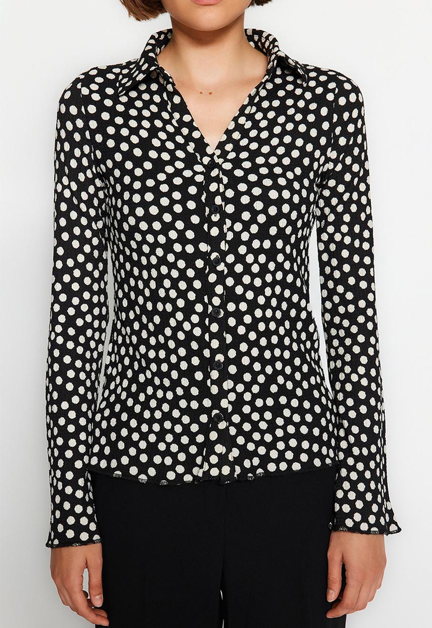 Trendyol - Polka dot shirt - black