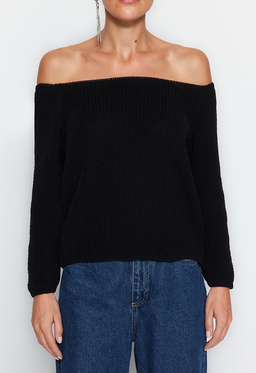Trendyol - Carmen collar sweater - black