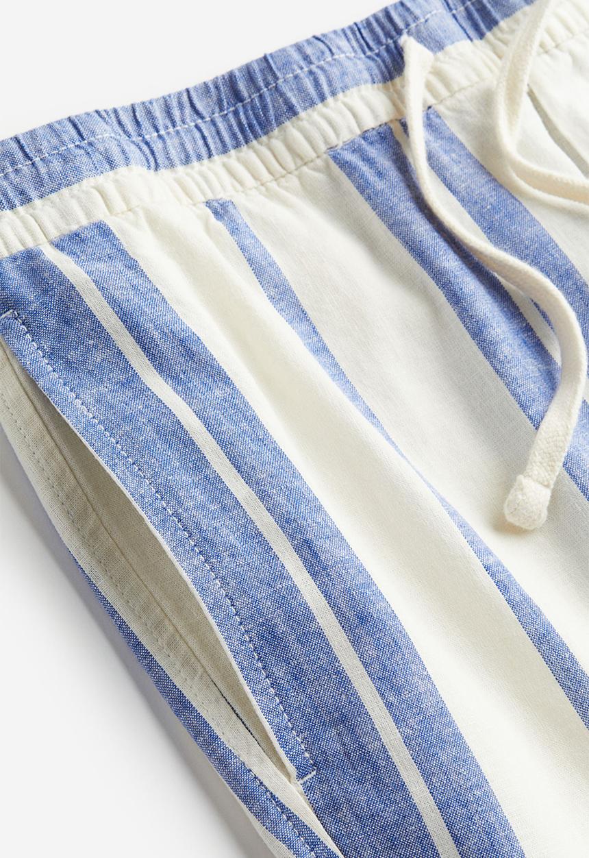 H&M - Regular fit linen-blend shorts - blue,multi