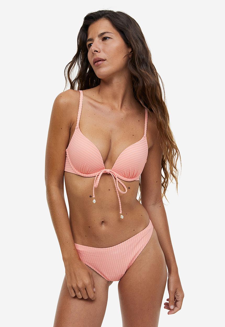 H&M - Push-up bikini top - peach pink