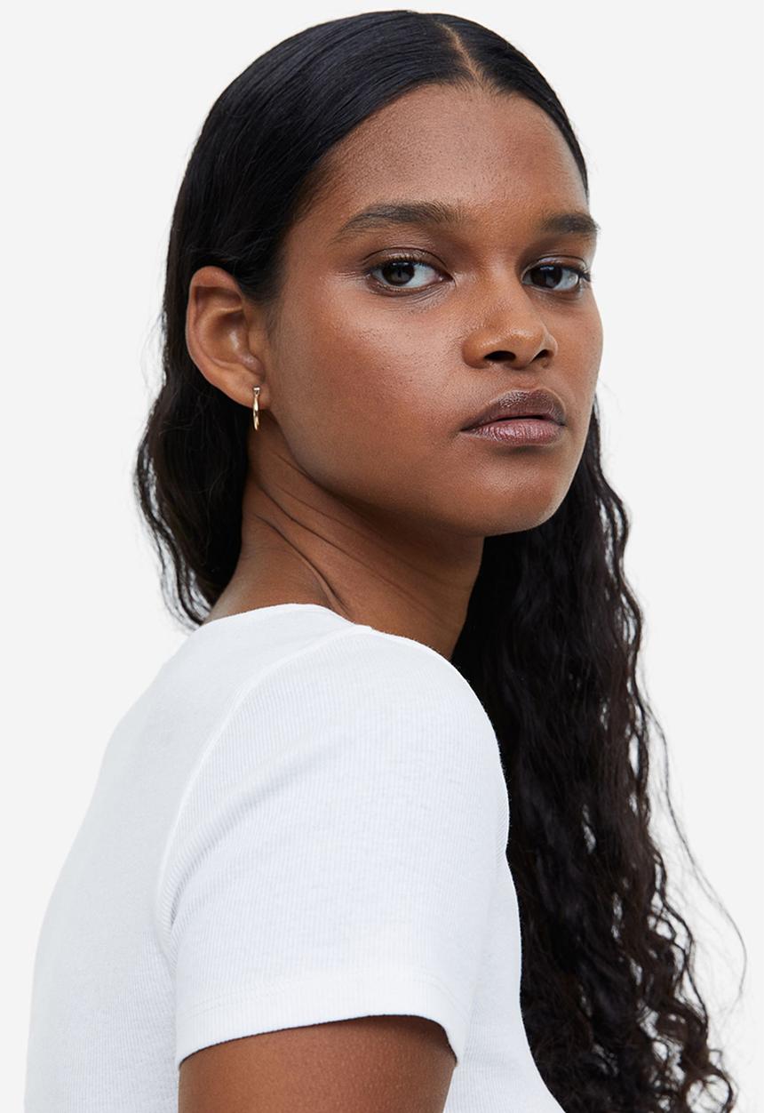 H&M - Ribbed top - white