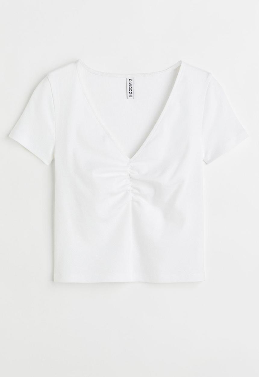 H&M - Ribbed top - white