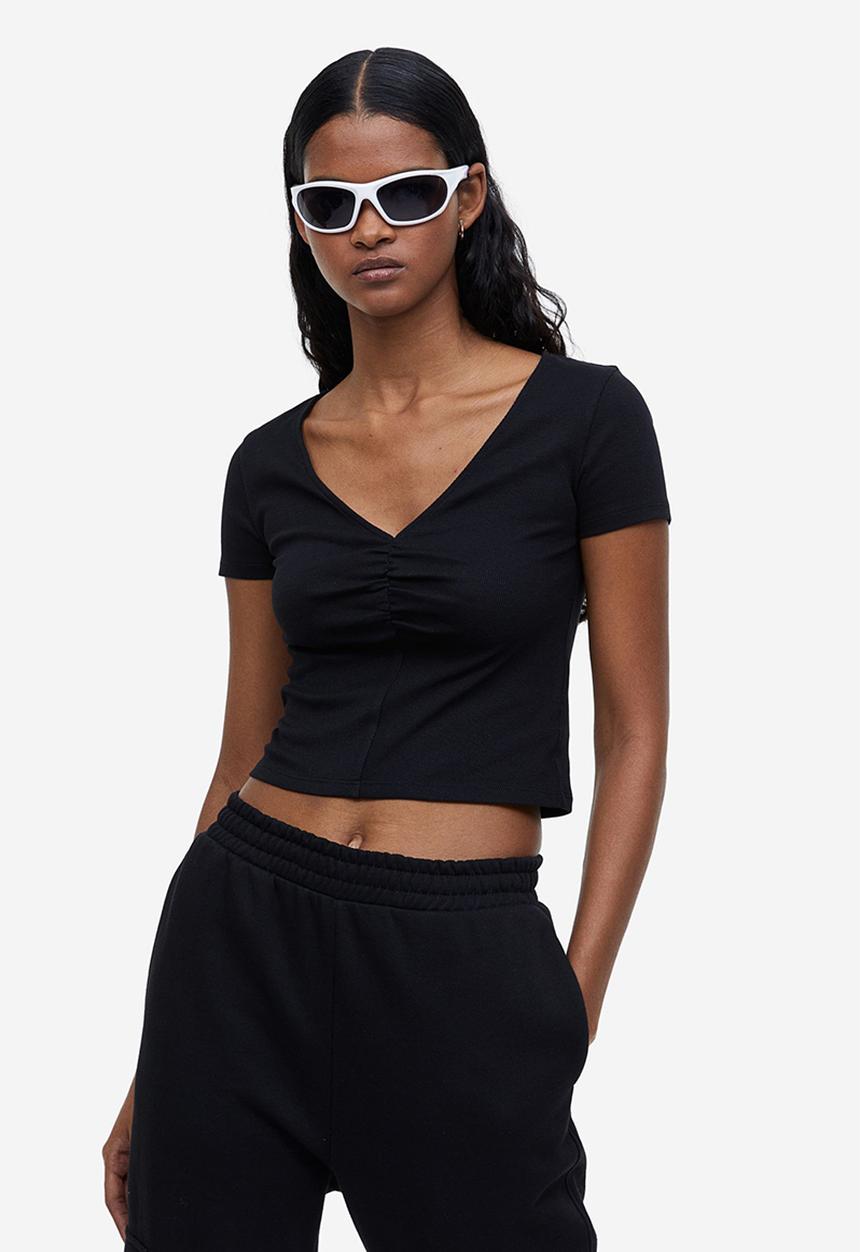 H&M - Ribbed top - black