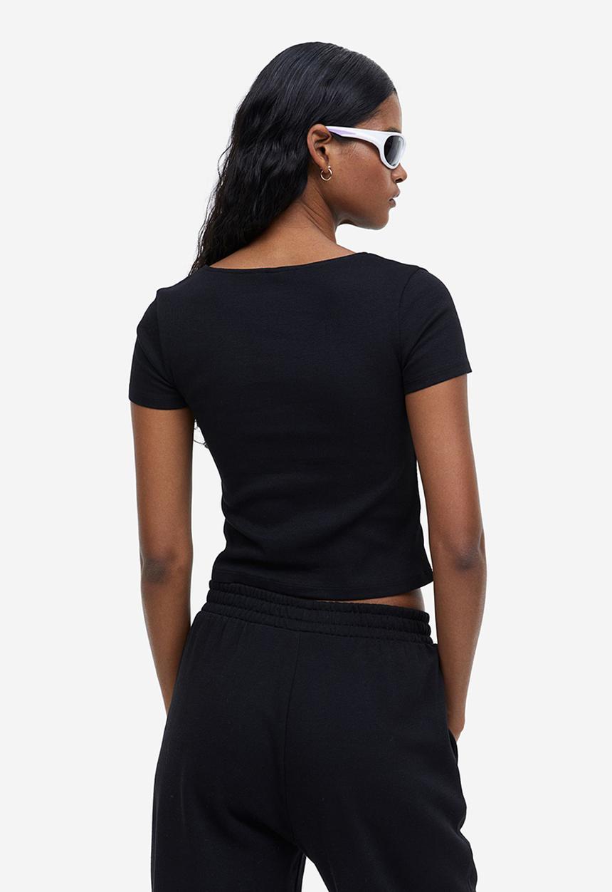 H&M - Ribbed top - black
