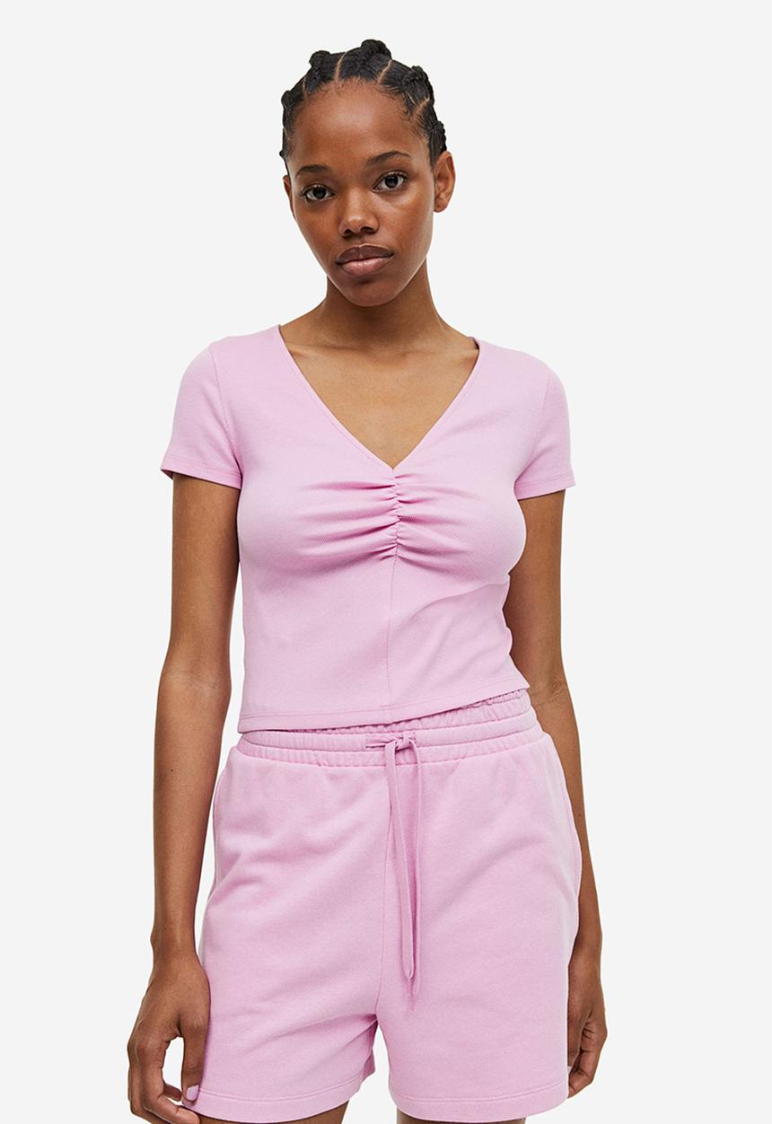 H&M - Ribbed top - light pink