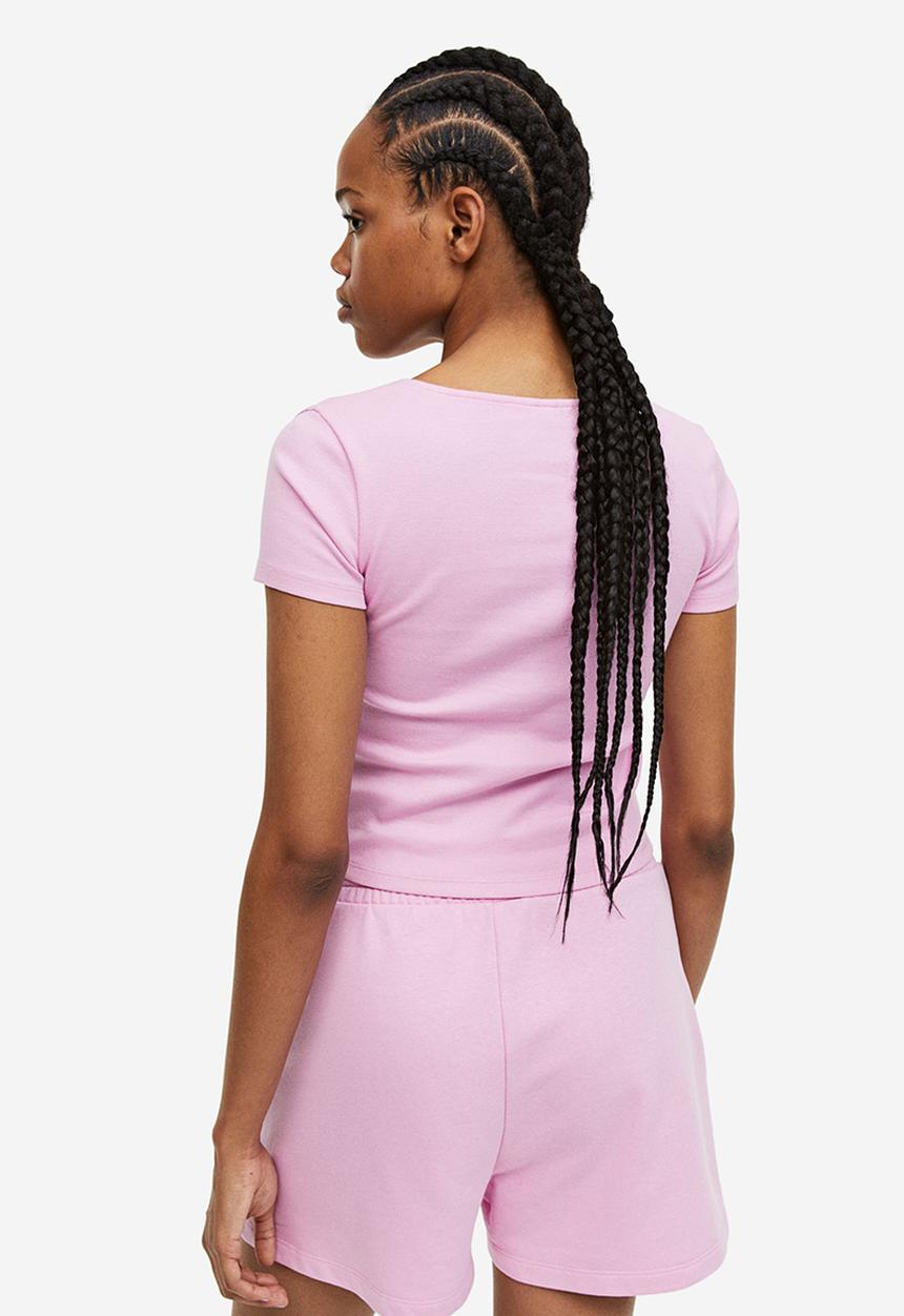 H&M - Ribbed top - light pink