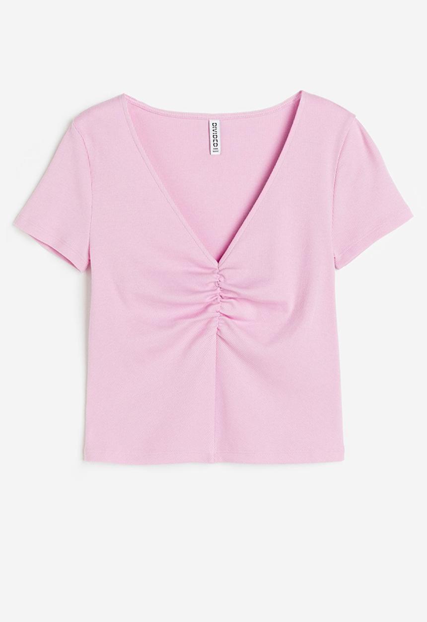 H&M - Ribbed top - light pink