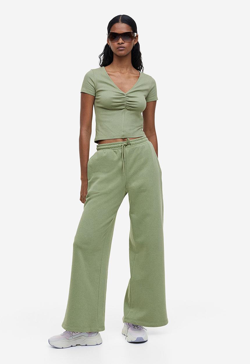 H&M - Ribbed top - light khaki green