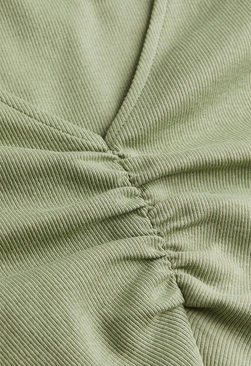 H&M - Ribbed top - light khaki green