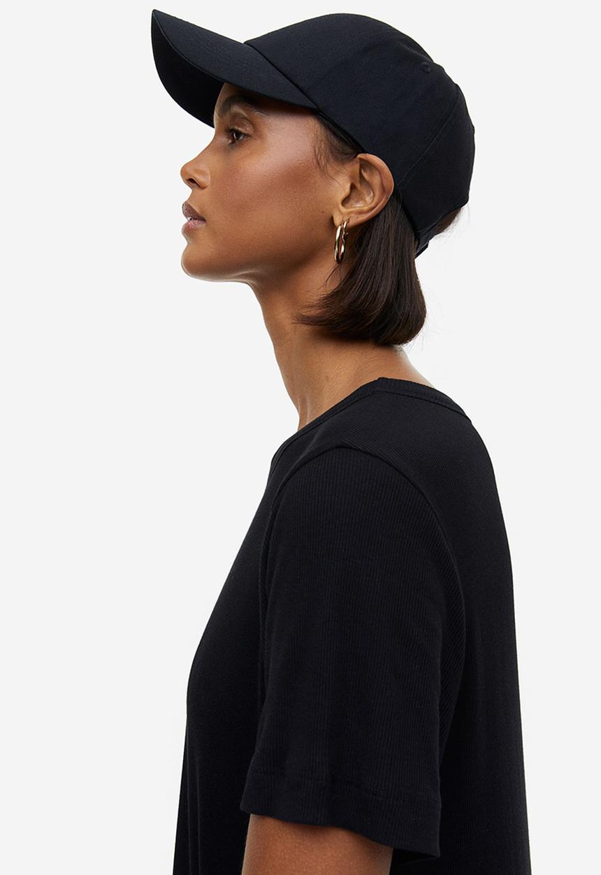 H&M - Ribbed jersey dress - black