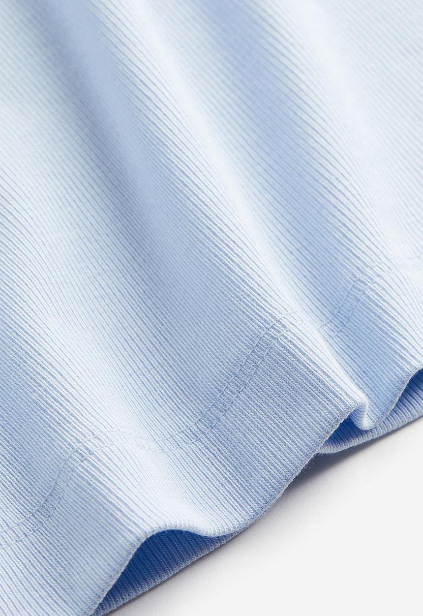 H&M - Ribbed modal-blend top - light blue
