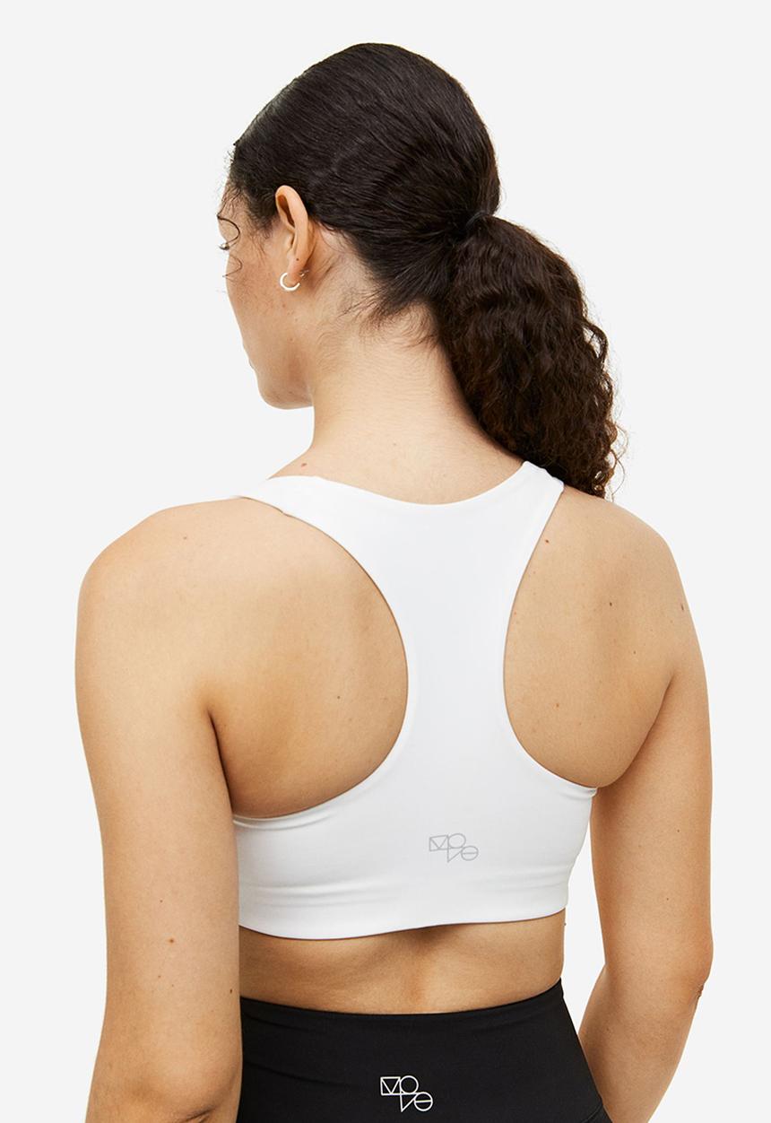 H&M - Drymove™ medium support sports bra - white