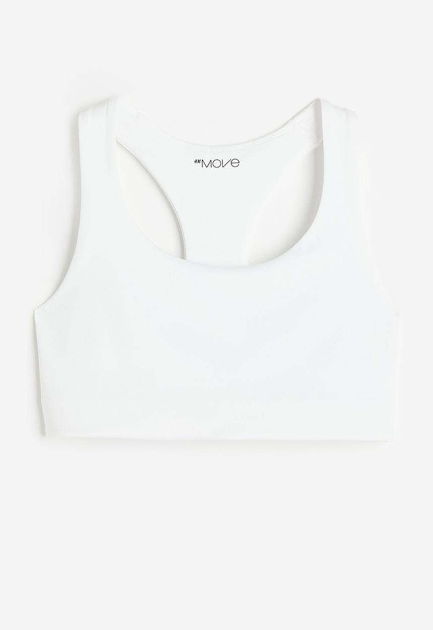 H&M - Drymove™ medium support sports bra - white