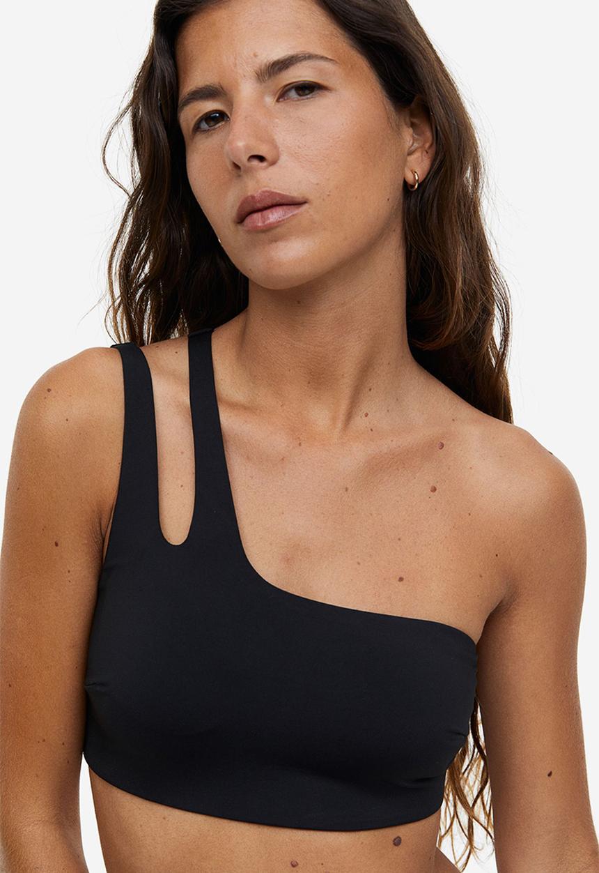 H&M - Asymmetrical padded bikini top - black