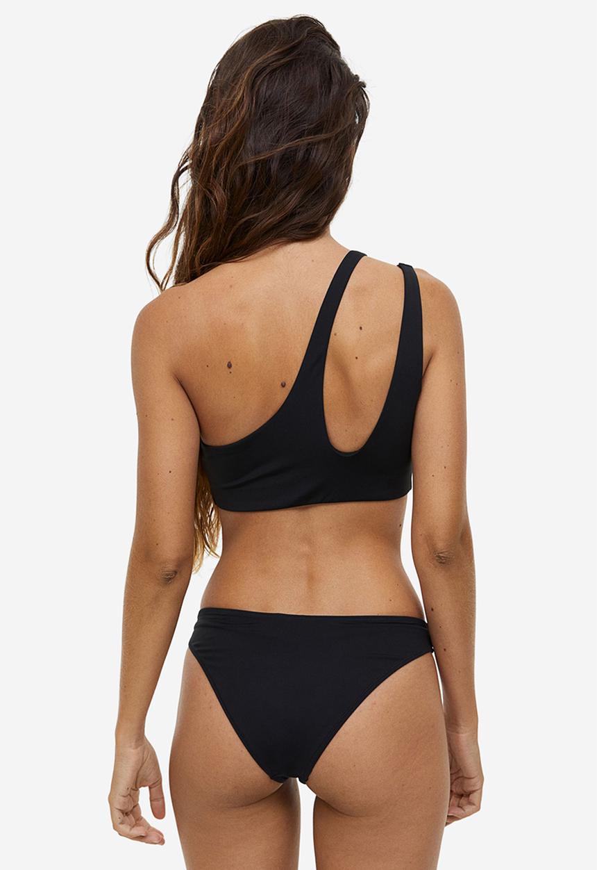 H&M - Asymmetrical padded bikini top - black
