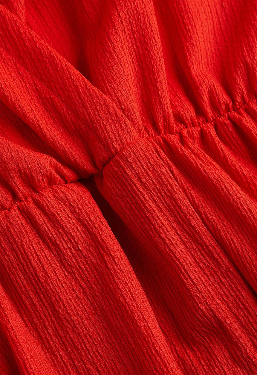 H&M - Crinkled wrap dress - red