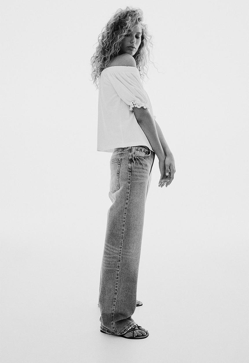 H&M - Off-the-shoulder cotton top - white