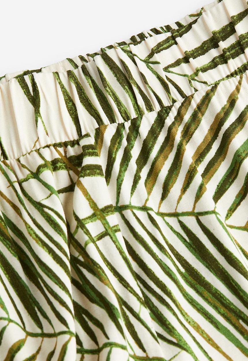 H&M - Pull-on jersey trousers - light beige leaves