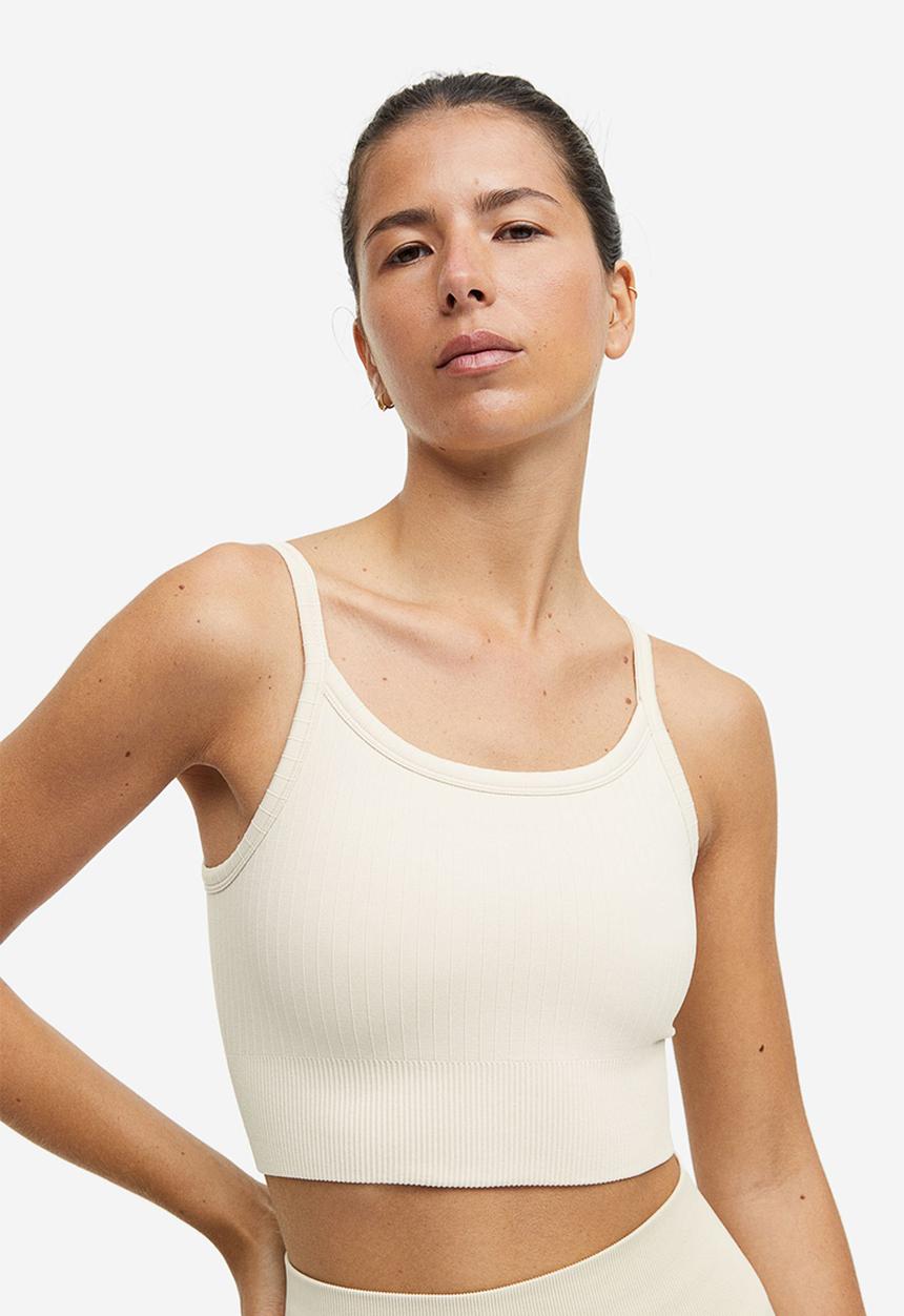 H&M - Drymove™ light support sports bra - light beige 