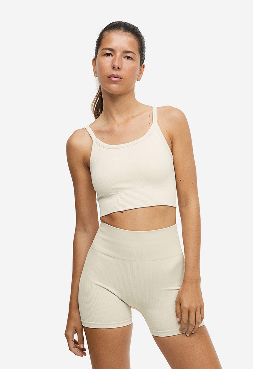 H&M - Drymove™ light support sports bra - light beige 