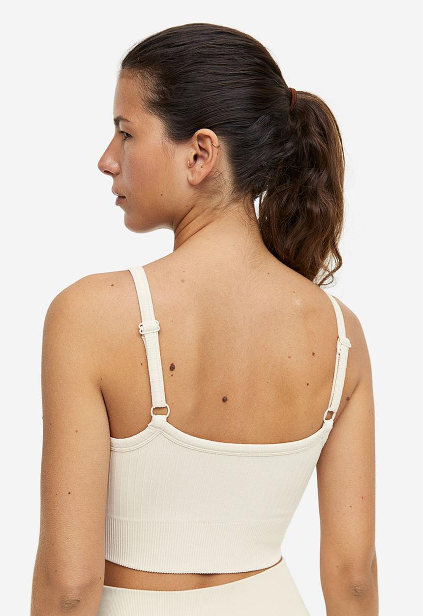 H&M - Drymove™ light support sports bra - light beige 