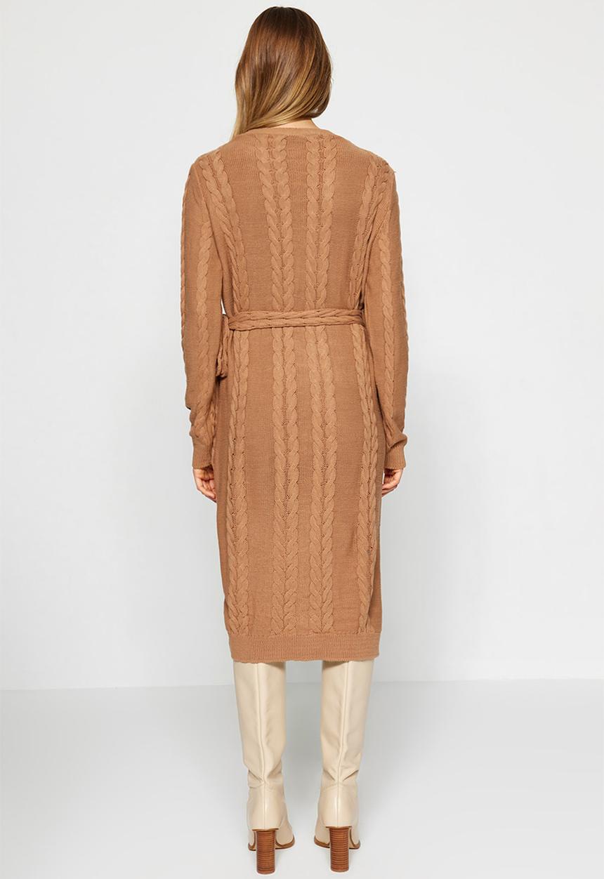 Trendyol - Knitwear midi dress - camel
